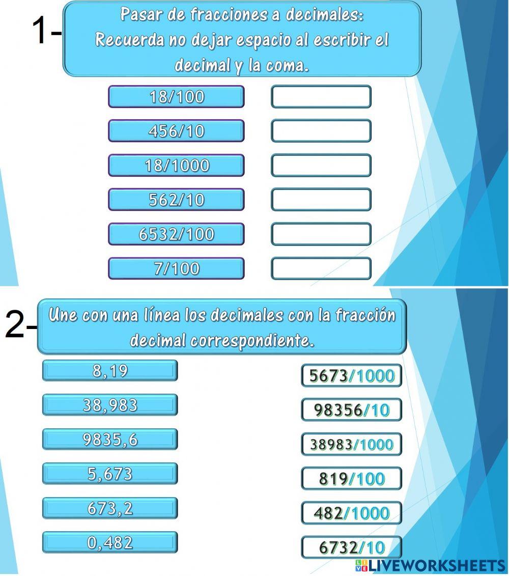 Transformación de decimales