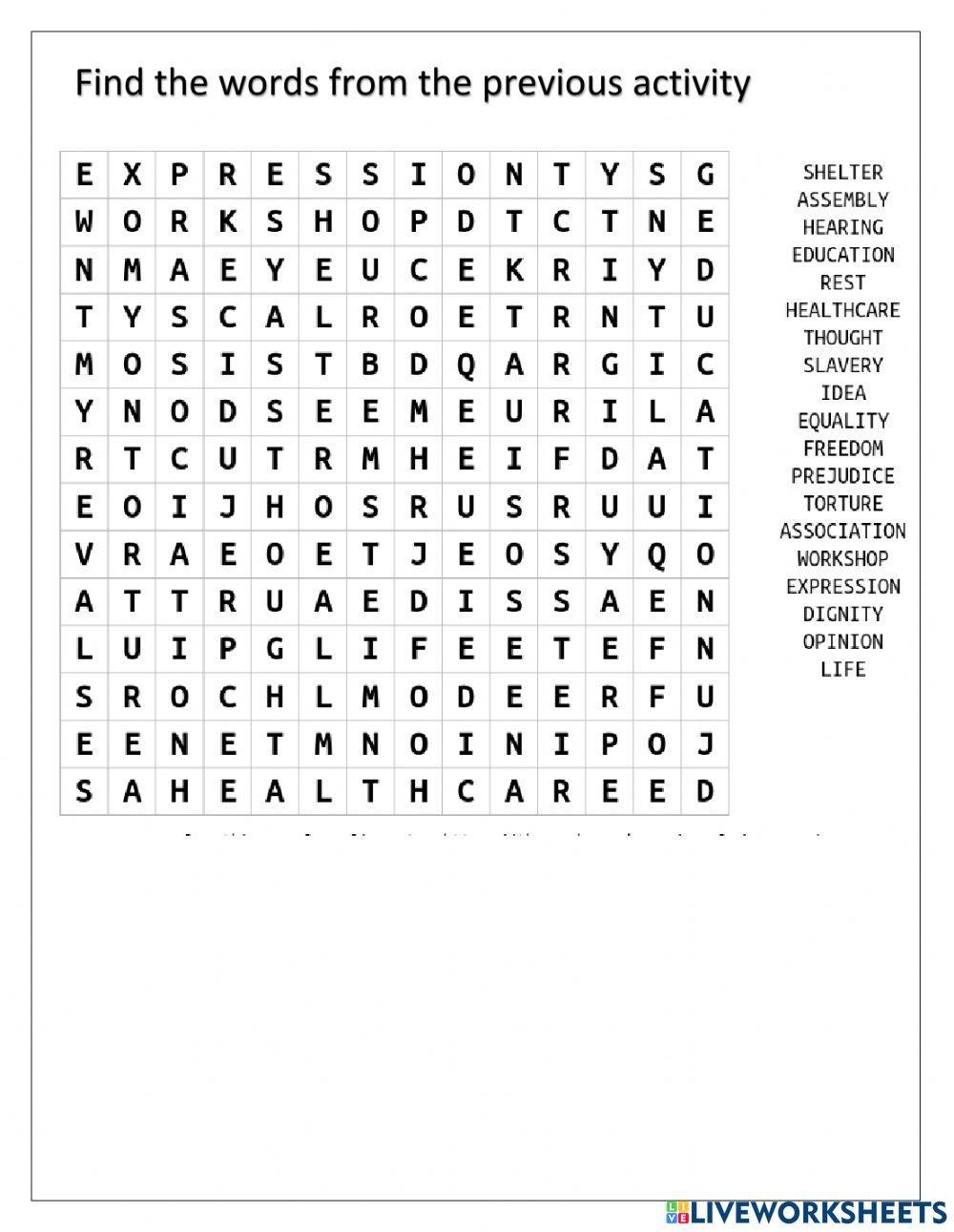 Human Rights - Vocabulary