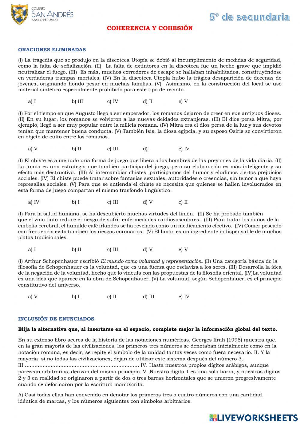 Coherencia y Cohesión