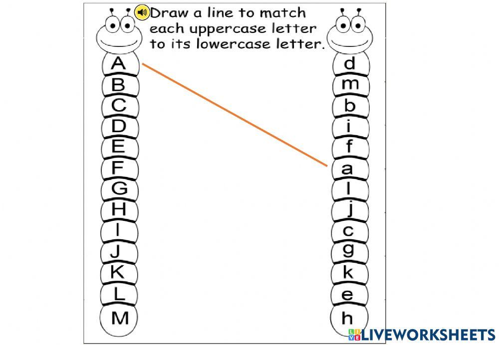 alphabet matching online exercise for Live Worksheets