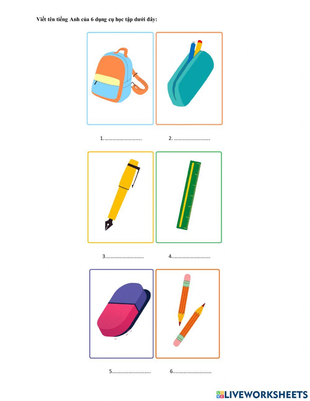 Starters - School Supplies (6 words)