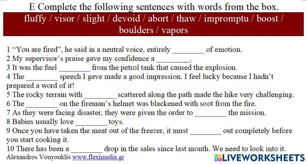 Apollo mission complete the words