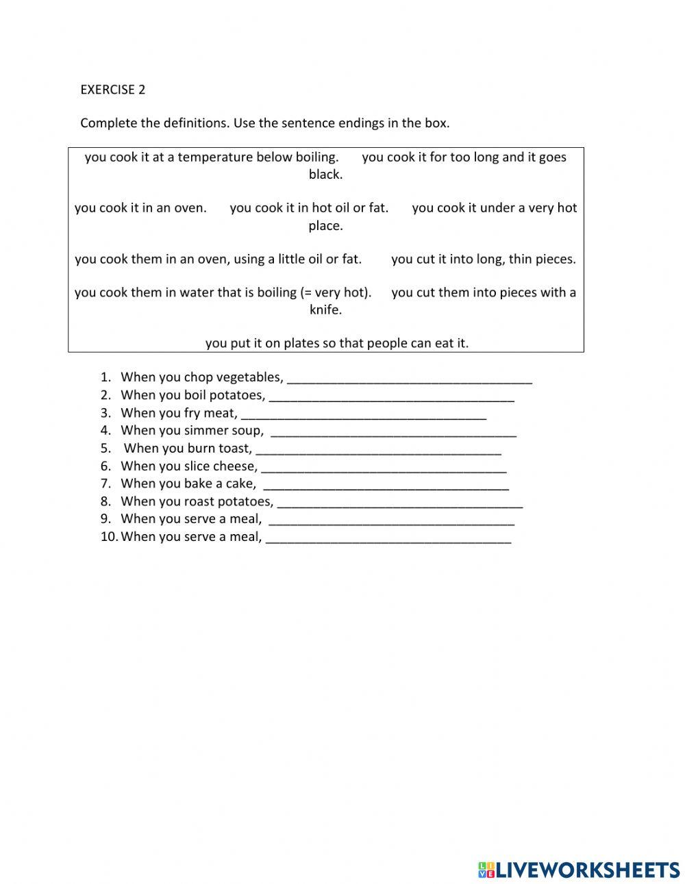 IE1, Unit 4, Vocabulary & Grammar, Exercise 2