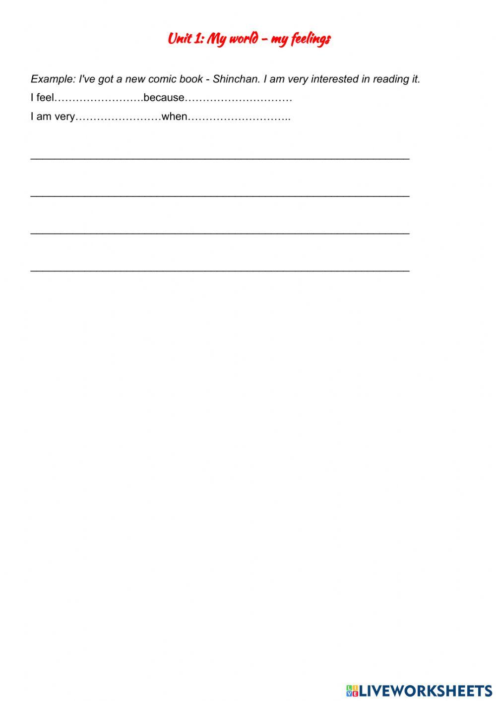 Unit 1 My world - Feelings