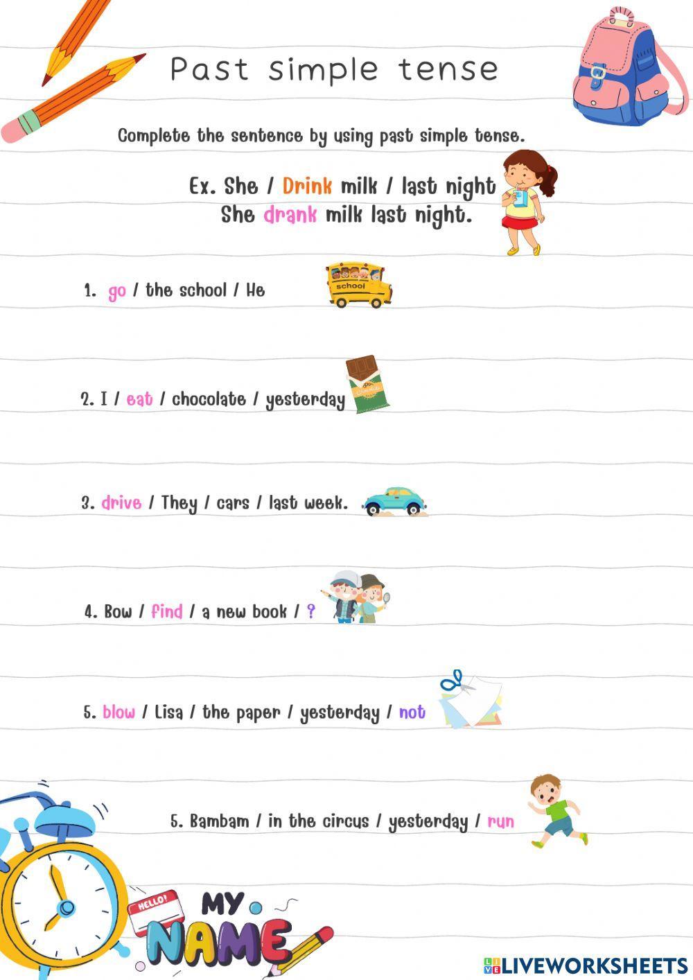 Past simple tense
