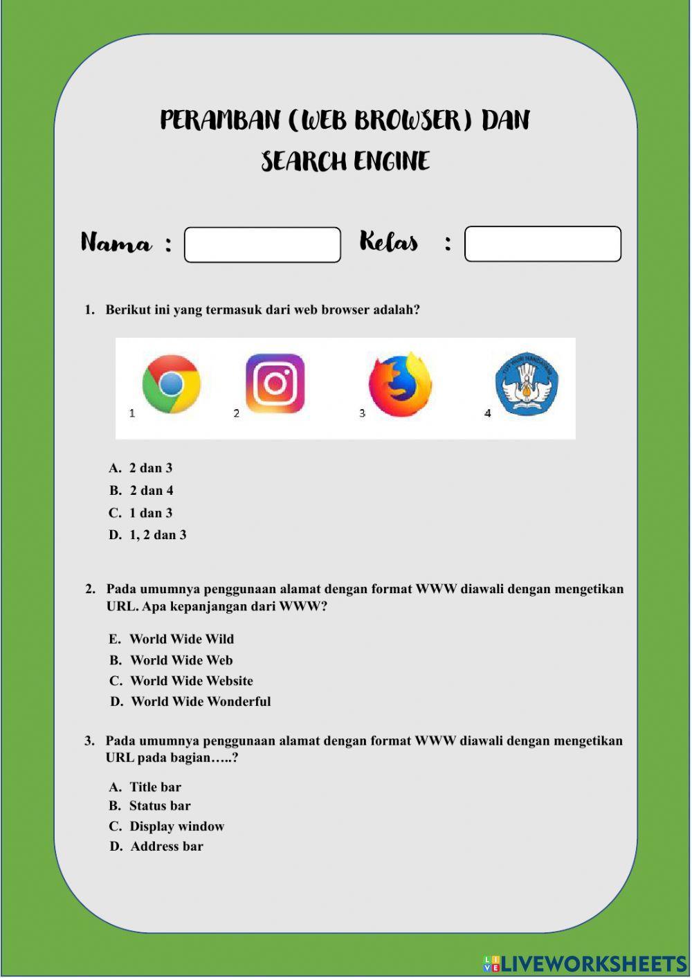 Peramban (Web Browser) dan Search Engine Kelas 7