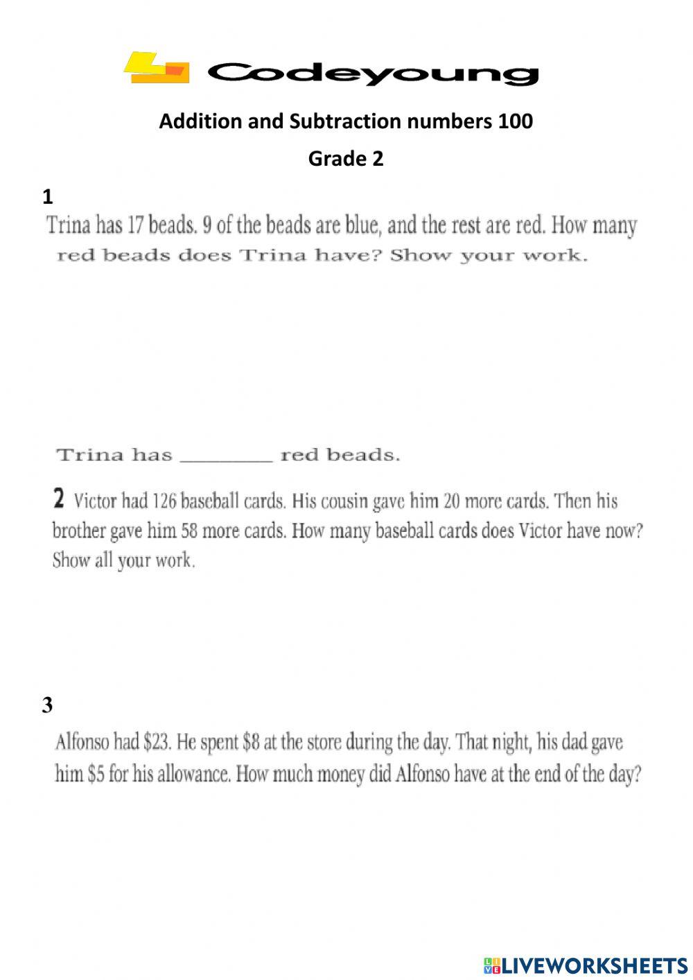 Recap of Addition and Subtraction of Numbers up to 100 Recap of Addition and Subtraction of Numbers up to 100