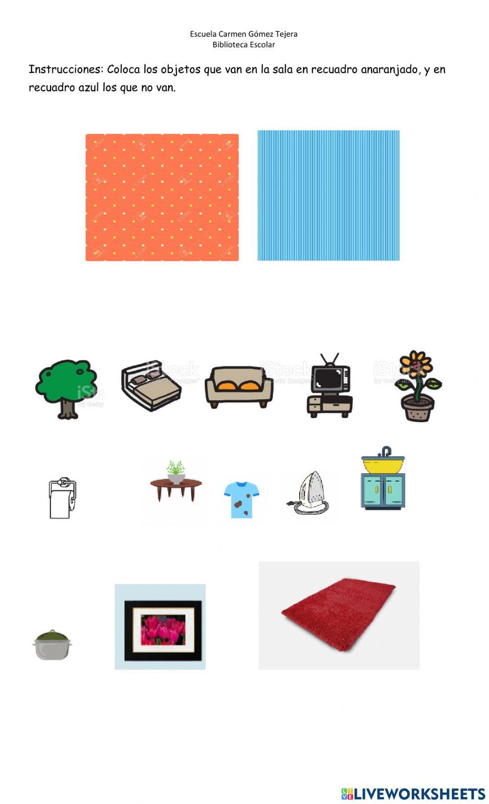 Ubicar objetos de la sala