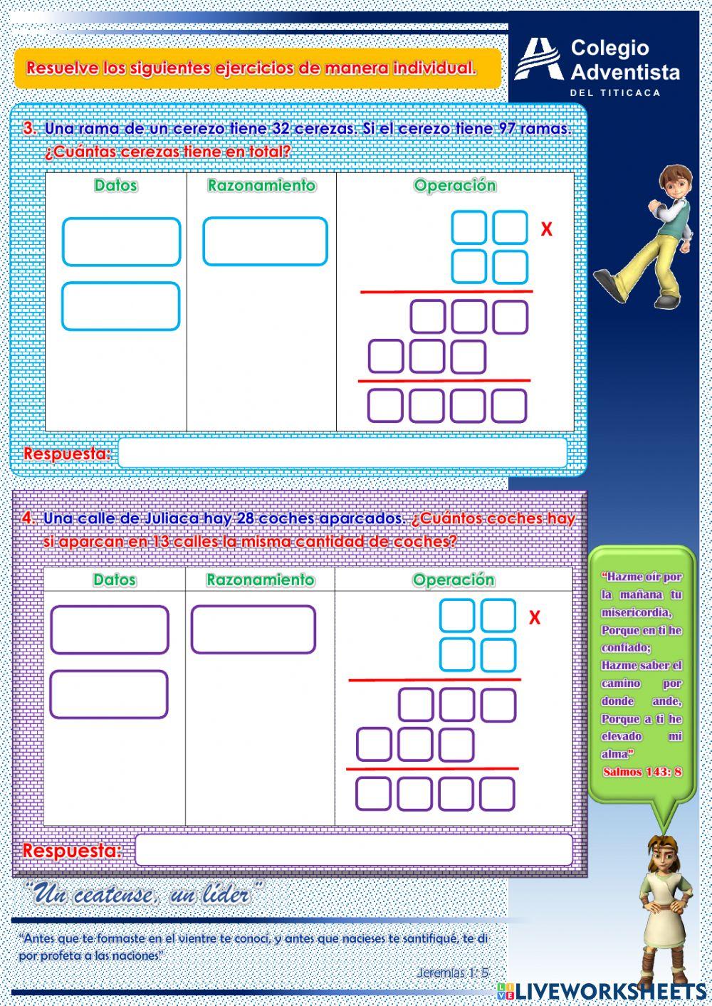 Problemas con multiplicación