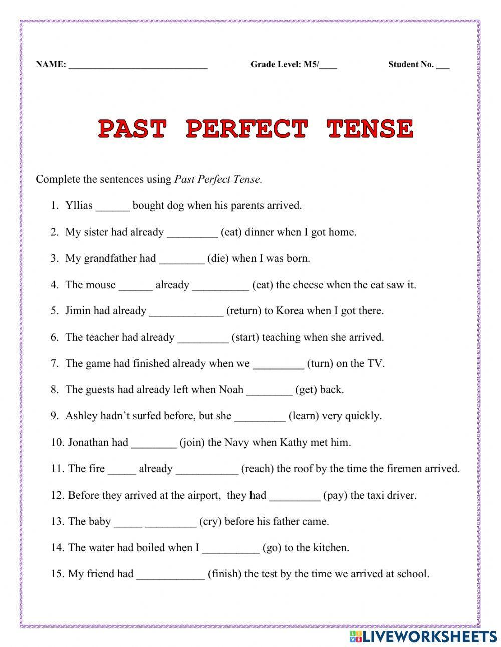 Past perfect tense vs past simple