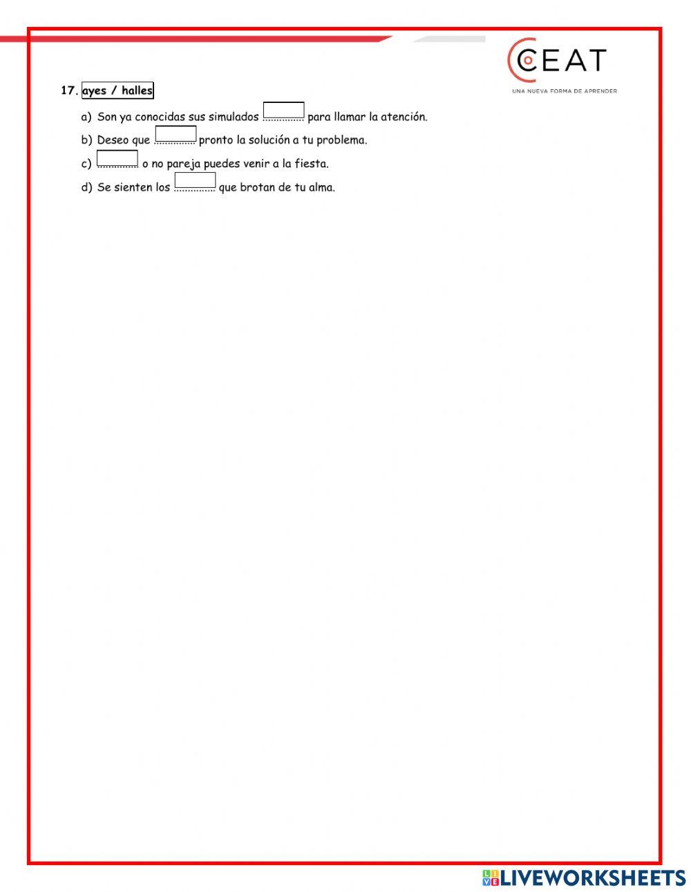 Ejercicios de Ortografía para Secundaria