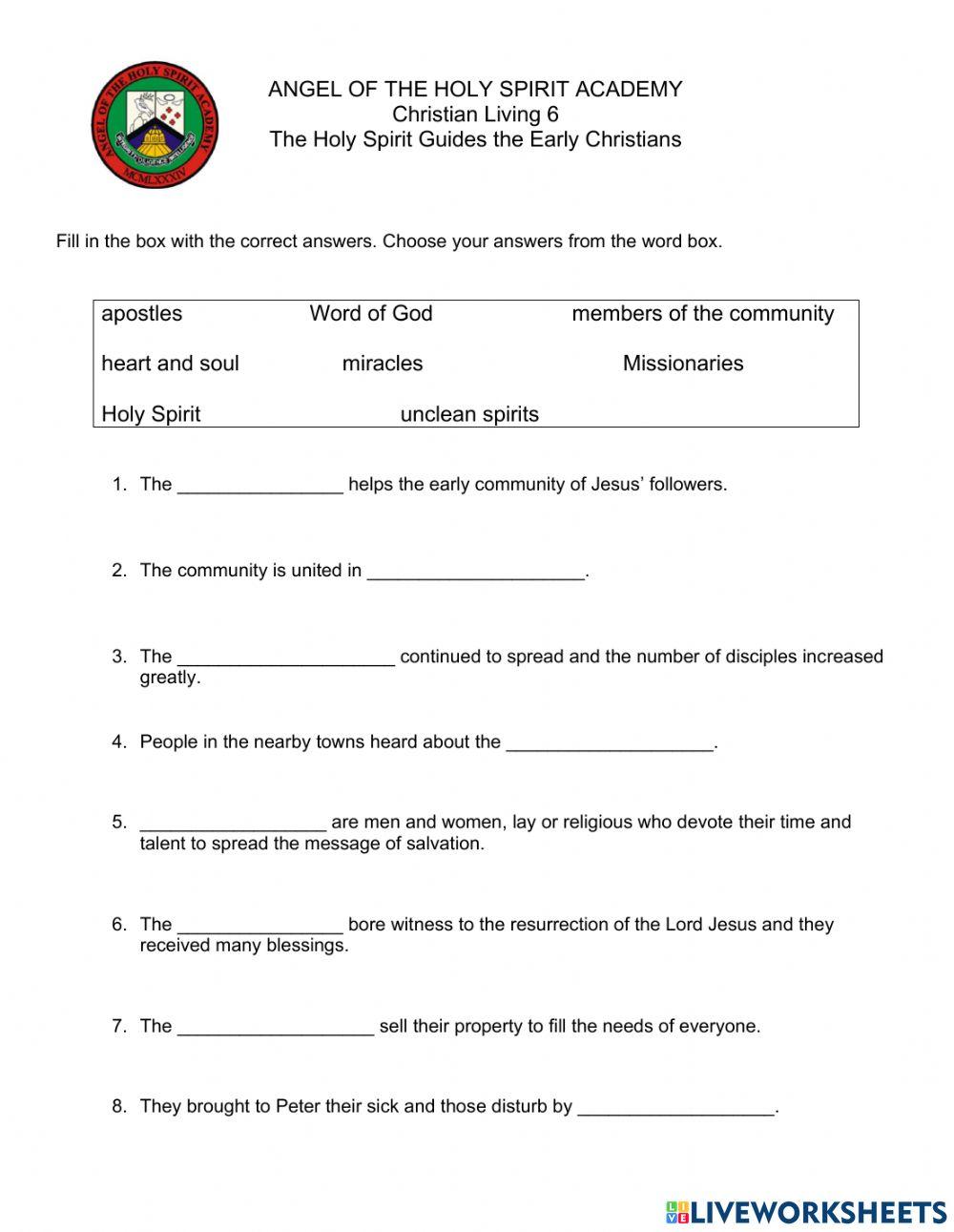 The Holy Spirits Guides the Early Christians