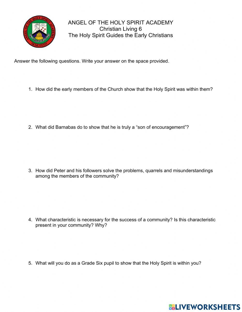 The Holy Spirit Guides the Early Christians