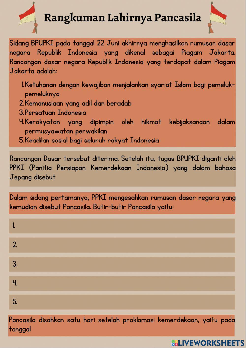 Sejarah Lahirnya Pancasila