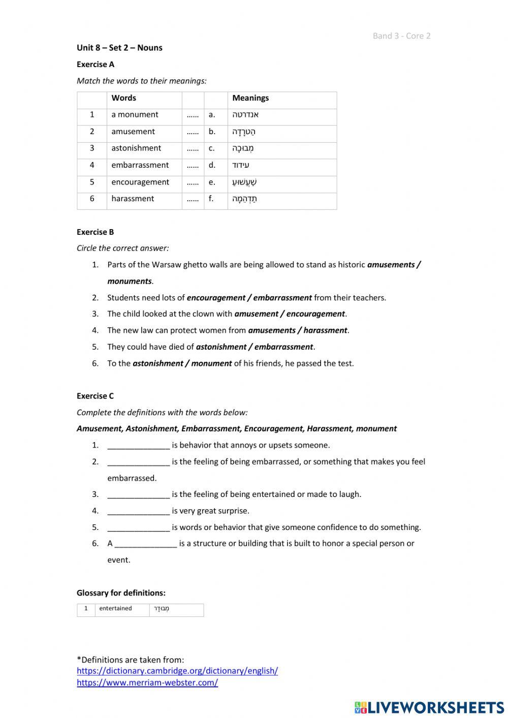 Band 3 (Core 2) - Unit 8 - Set 2