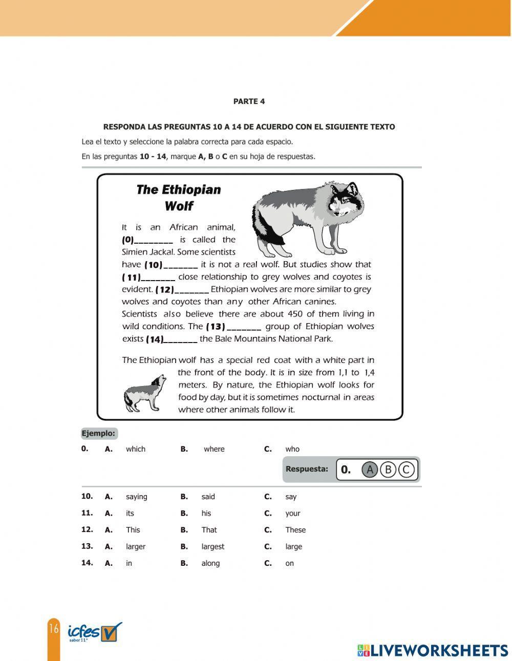 Prueba saber 11-Inglés
