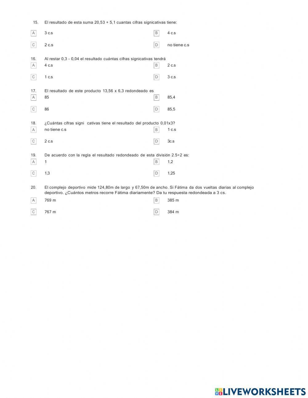 Redondeo y cifras significativas