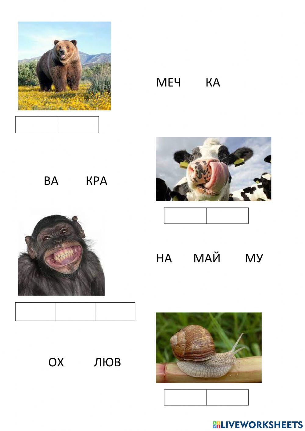 Подготви се за училище, срички