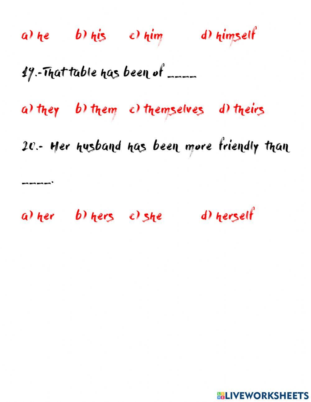 Possessive Object Pronouns