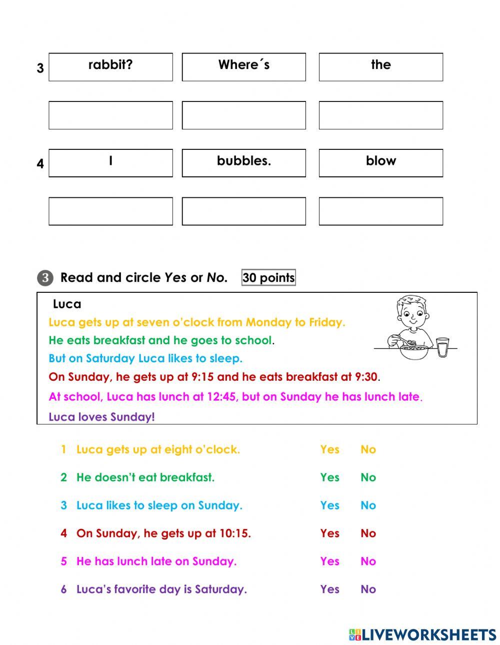 Language Arts Test Unit 12.