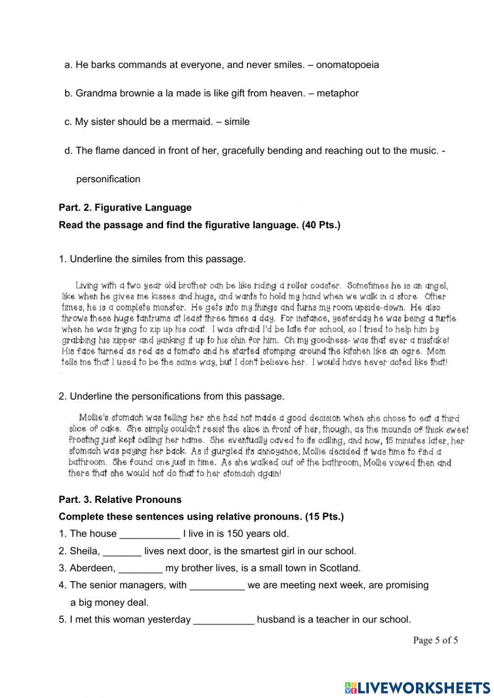 P6 English Worksheet 4276525 Yakub Susanto Live P6 English Worksheet 4276525 Yakub Susanto Live
