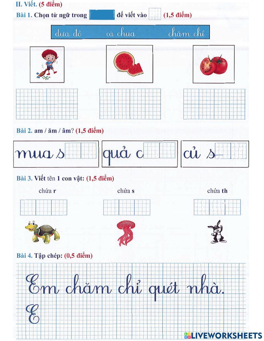 Tiếng Việt 1 - Tuần 10