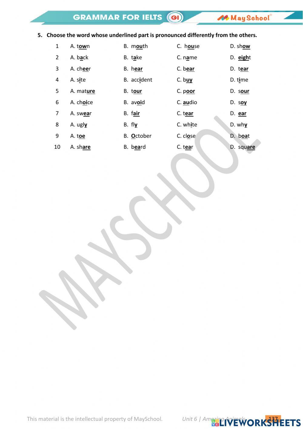 GI-U6-Amazing Animals-Pronunciation