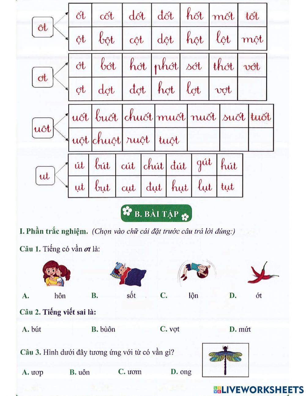 Tiếng Việt 1 - Tuần 14