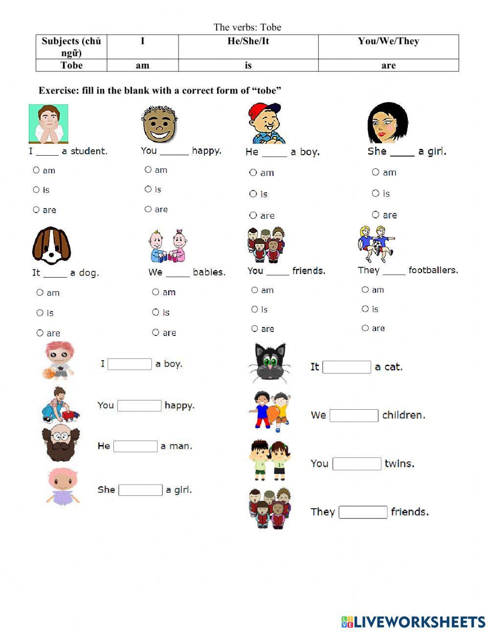 Simple present of tobe