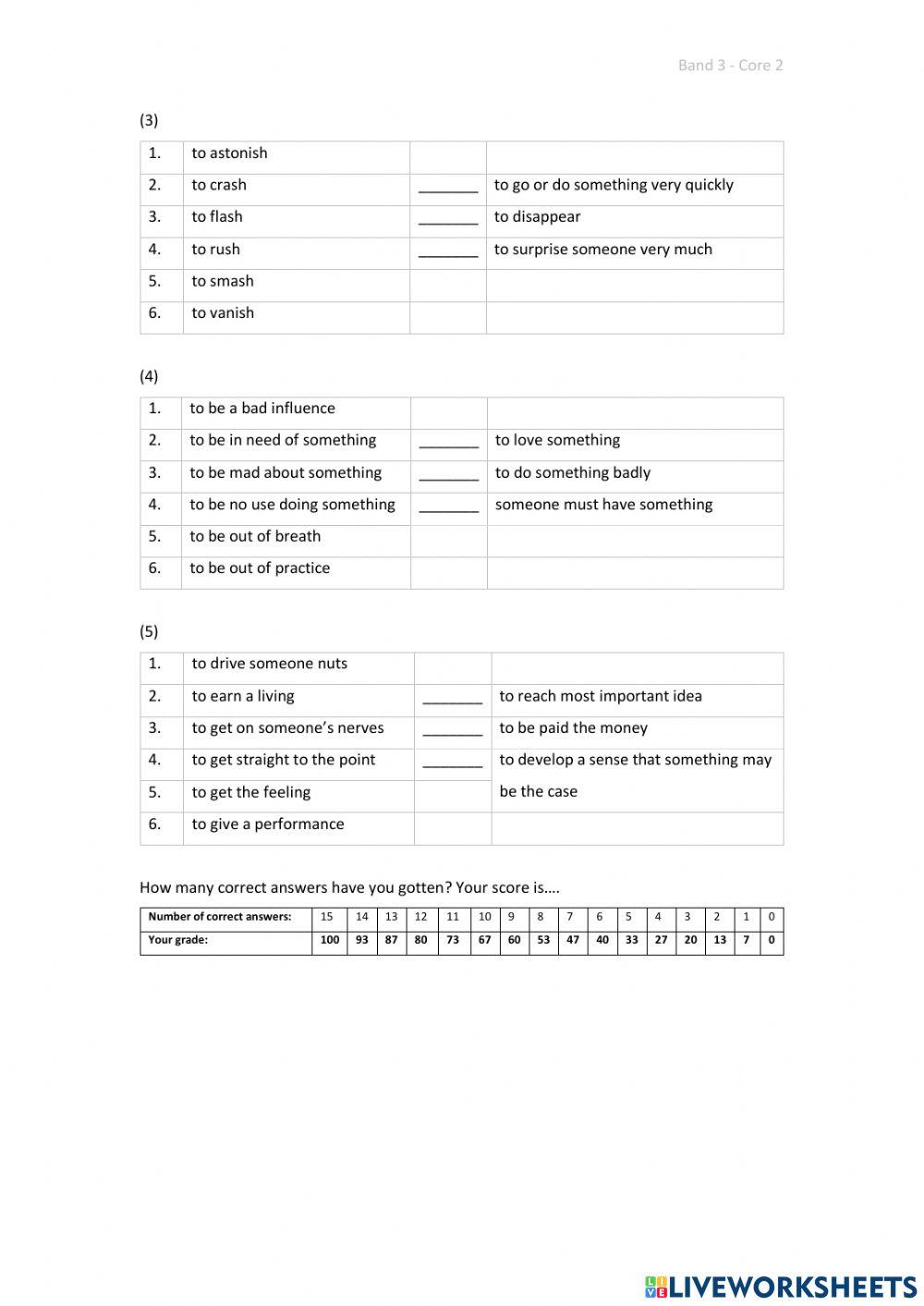 Band 3 (Core 2) - Unit 9 - Test
