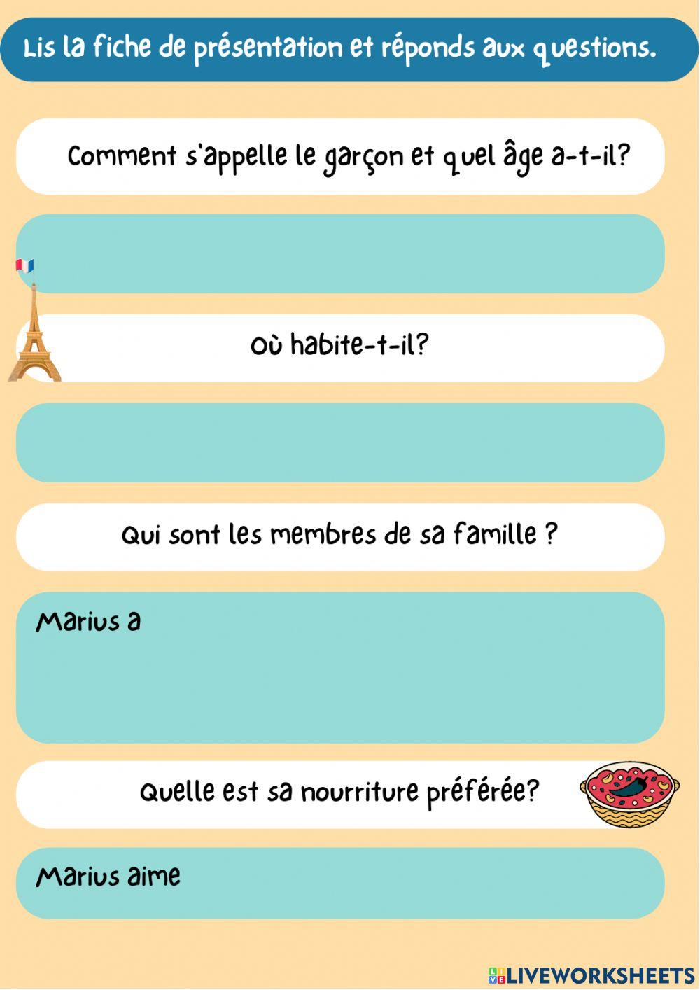 Fiche de présentation