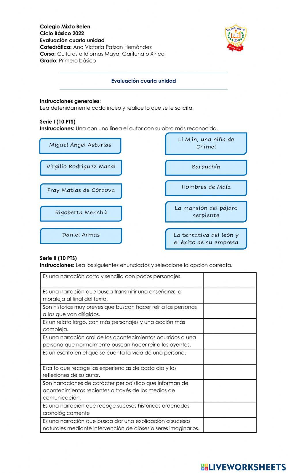 Evaluación Cultura 1