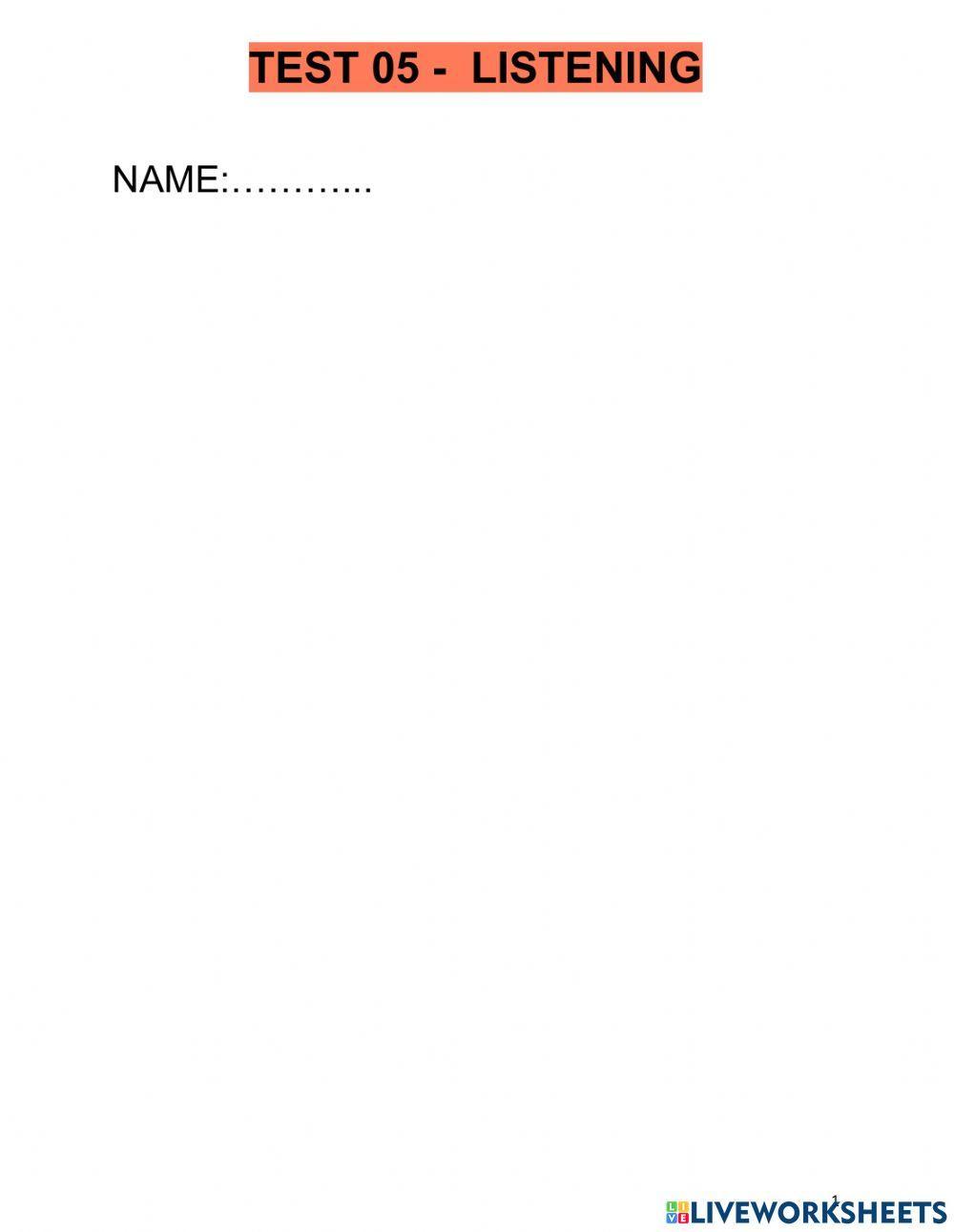 Listening - Test 05