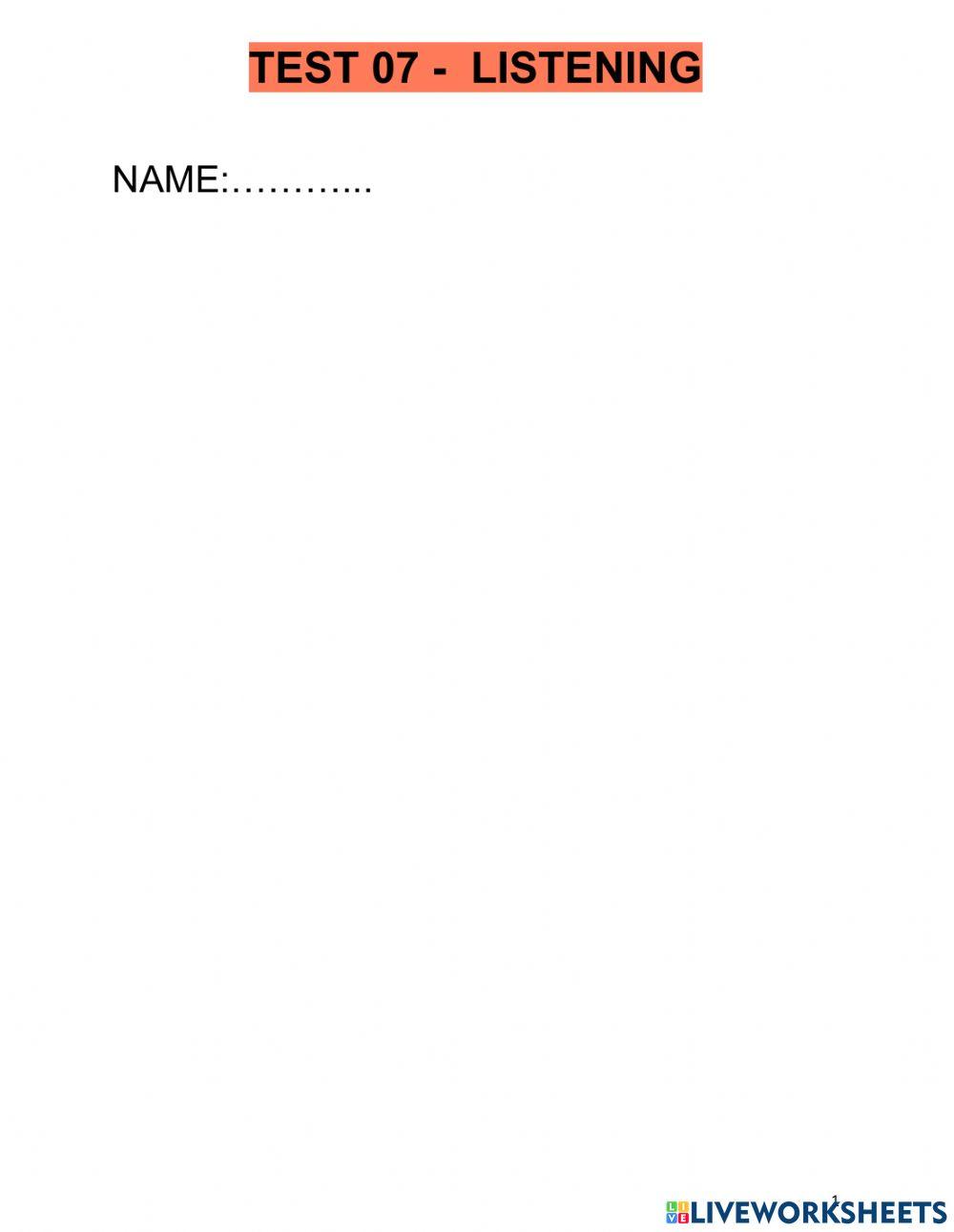 Listening - Test 07