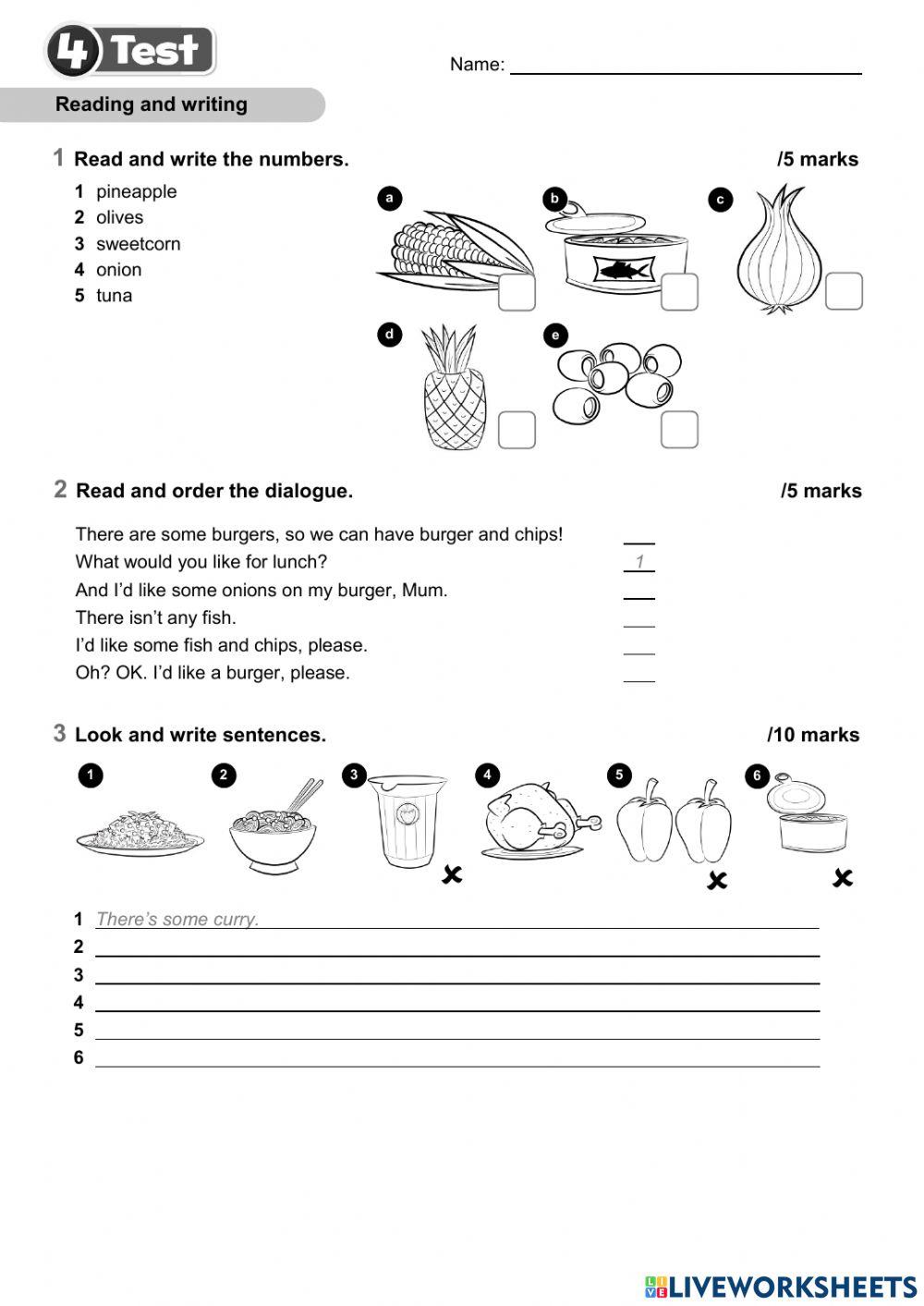 Kids 3 - Unit 4 test