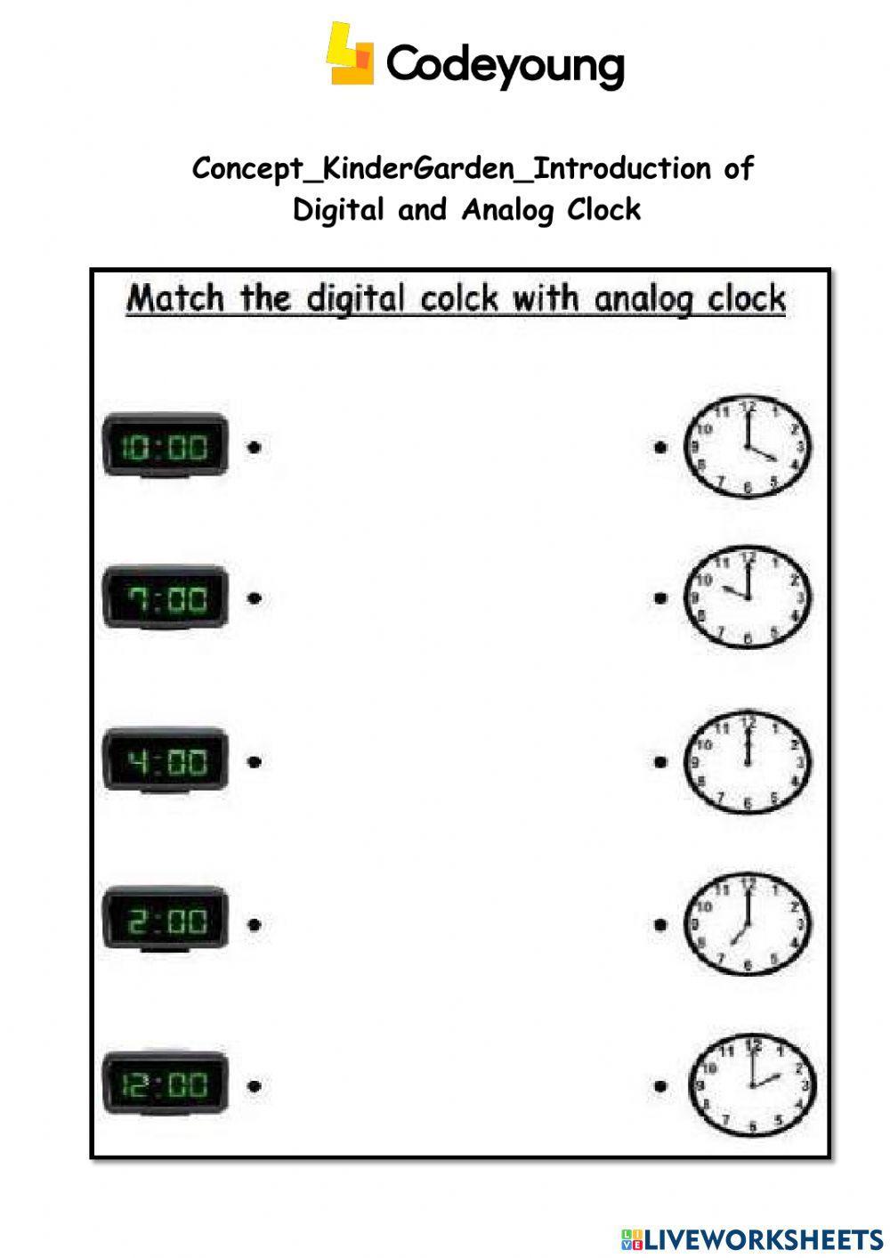 Time- analog & digital clock