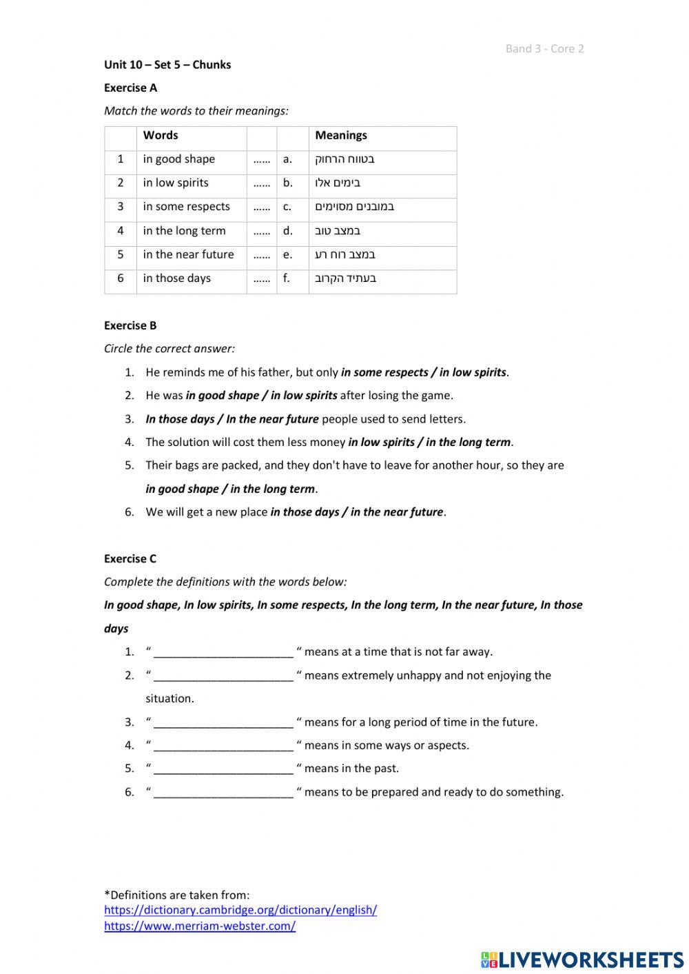 Band 3 (Core 2) - Unit 10 - Set 5