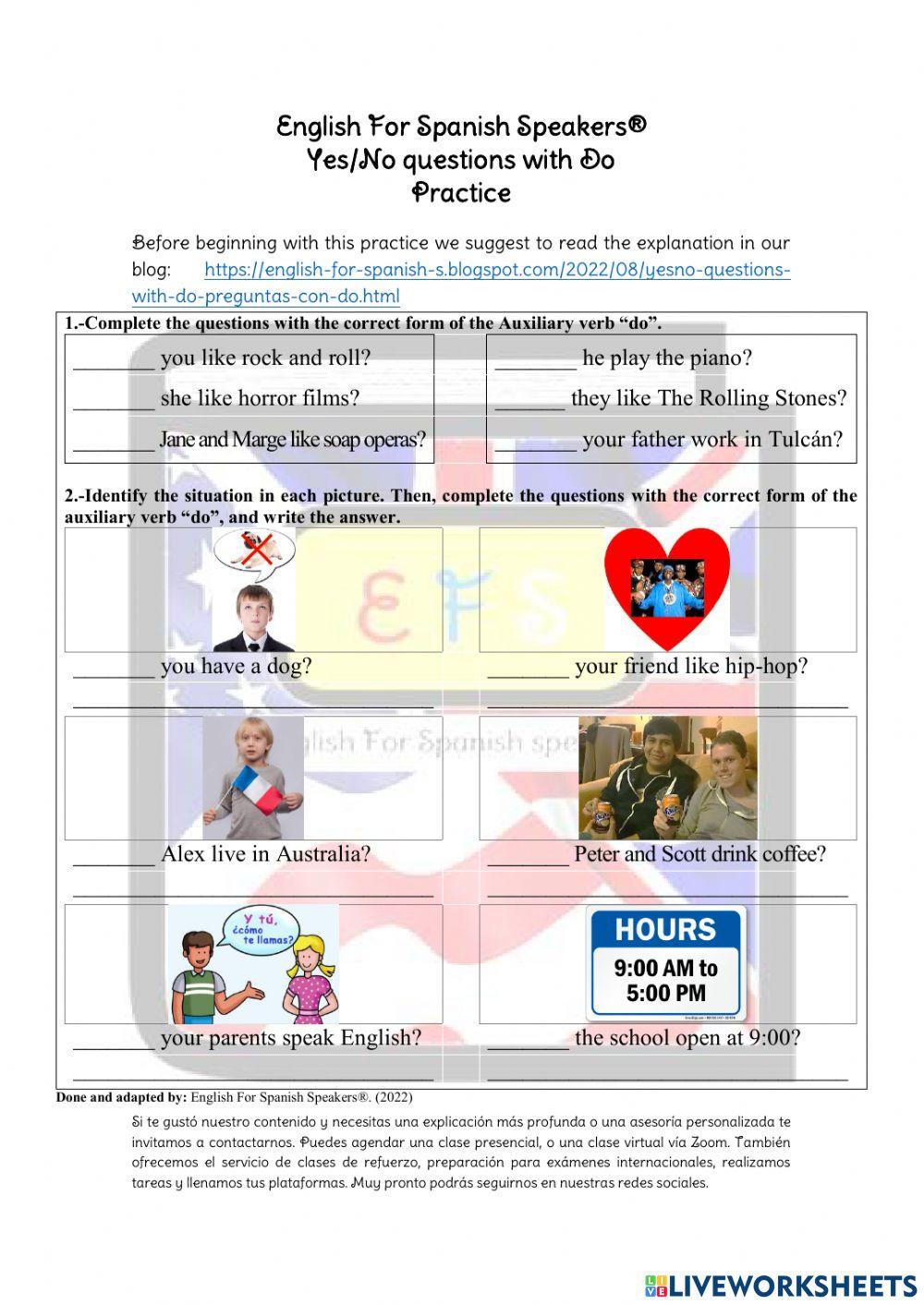 Yes-No questions with DO