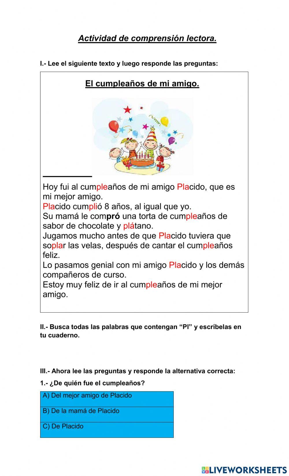 Comprensión lectora