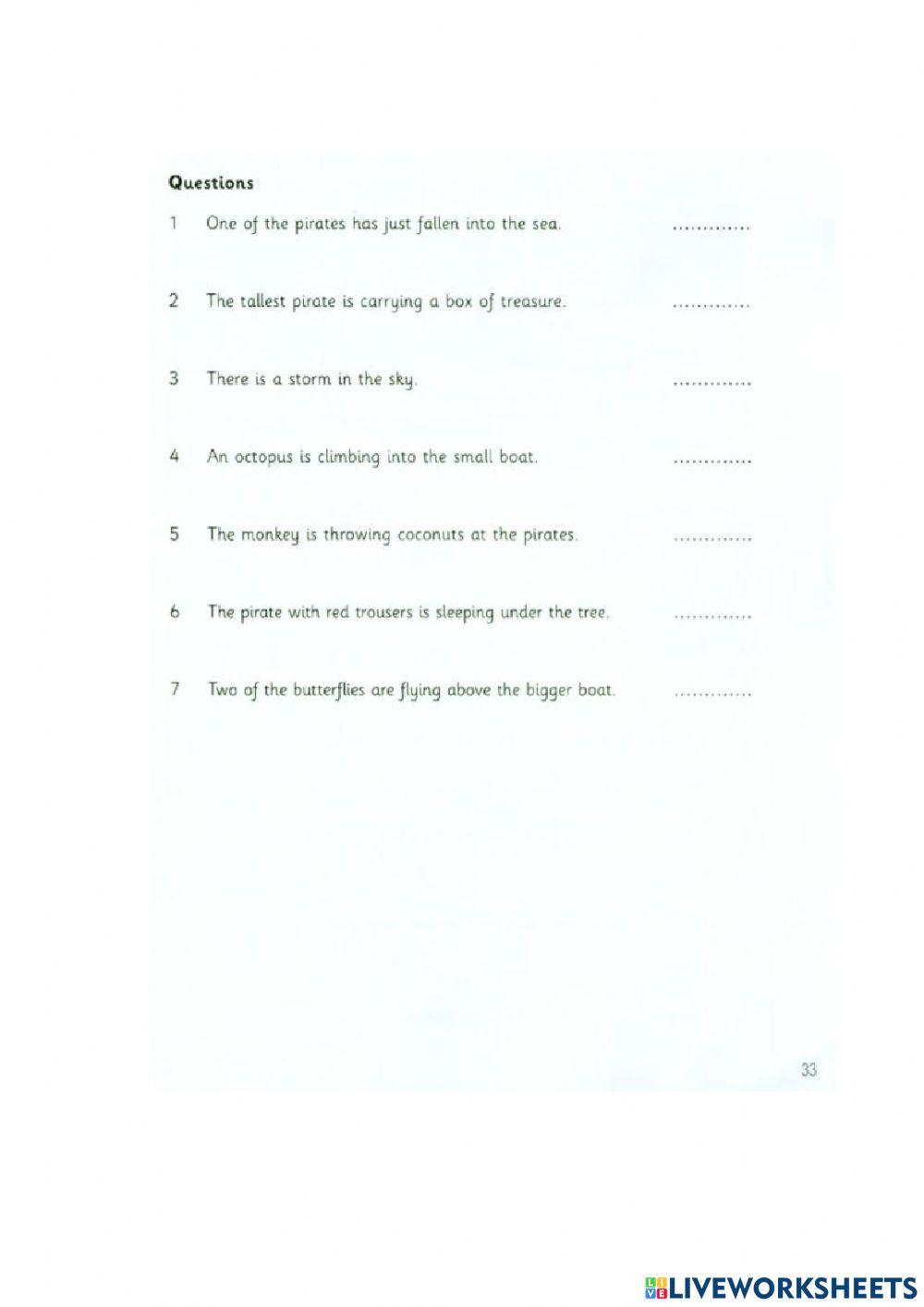 Flyers 2  - Test 2 - Reading and writing - Part 1-3