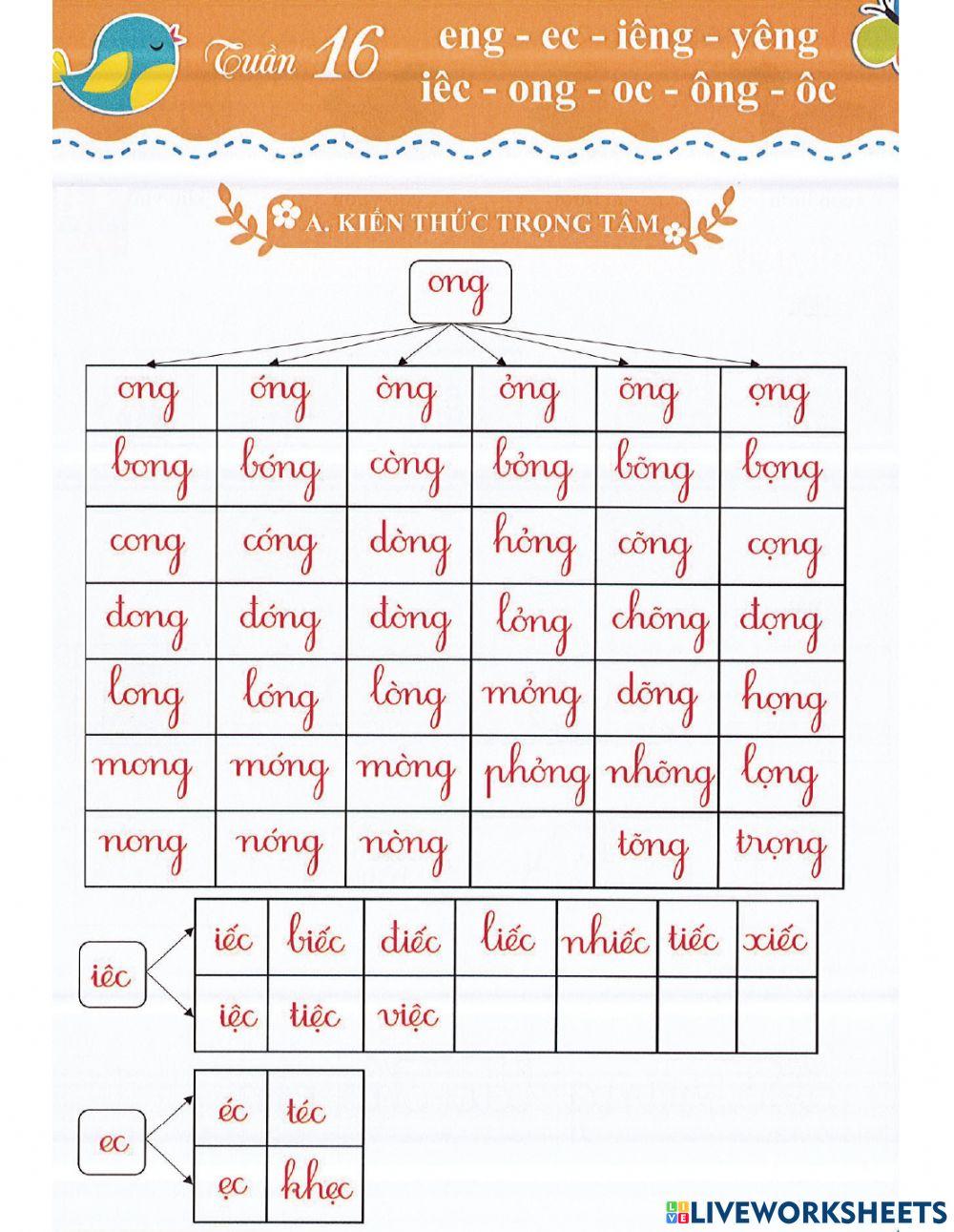 Tiếng Việt 1 - Tuần 16