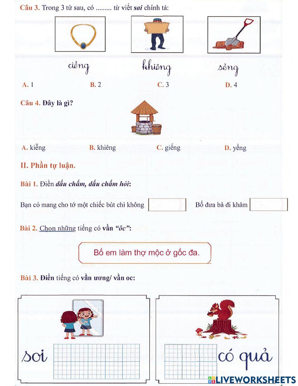 Tiếng Việt 1 - Tuần 16