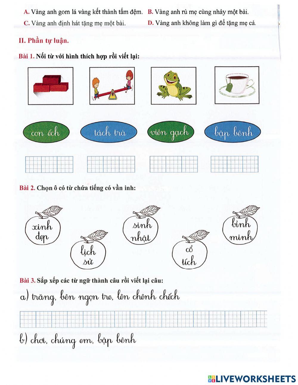 Tiếng Việt 1 - Tuần 19