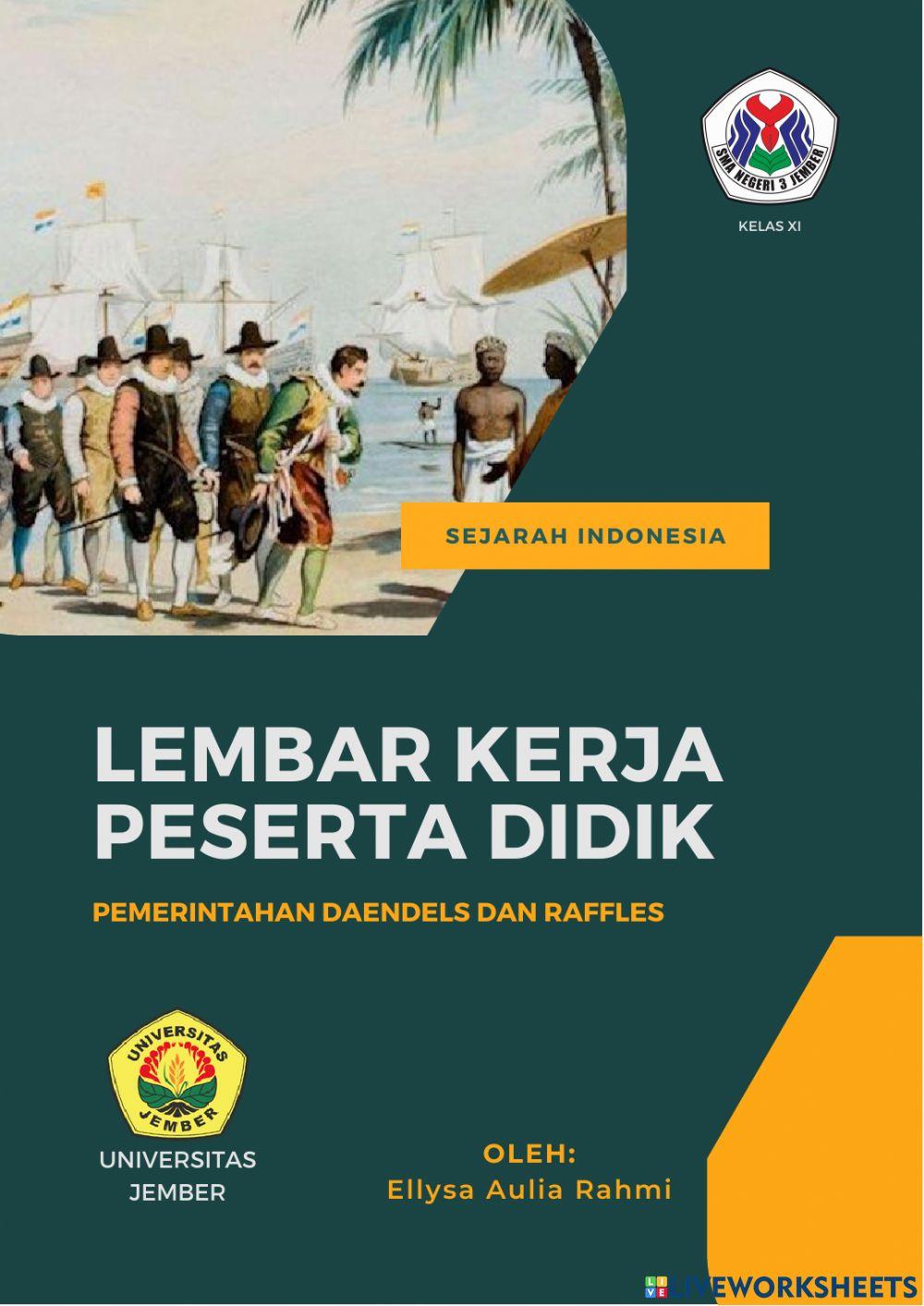 Pemerintahan Deandels dan Raffles worksheet | Live Worksheets