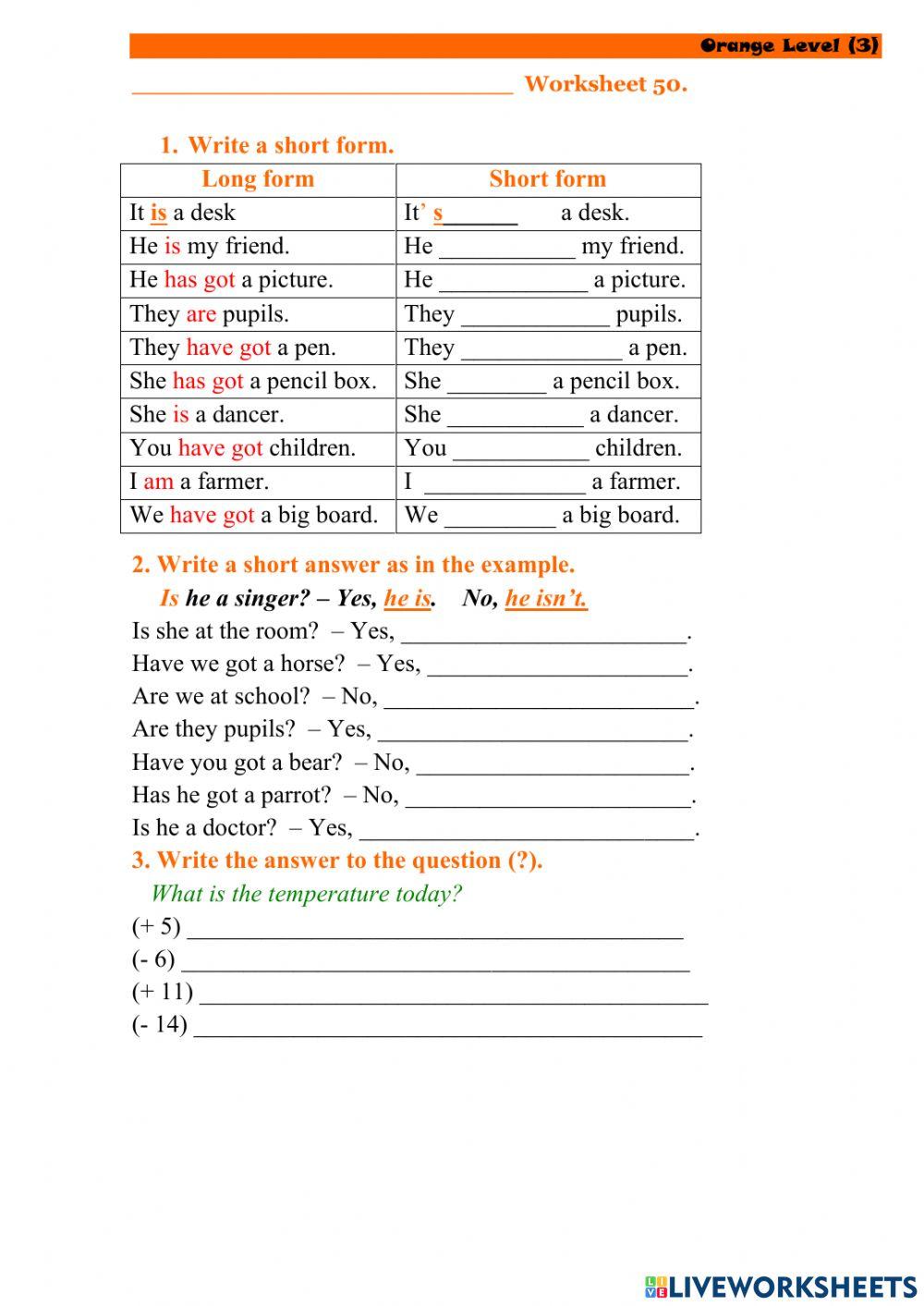 Worksheet 50