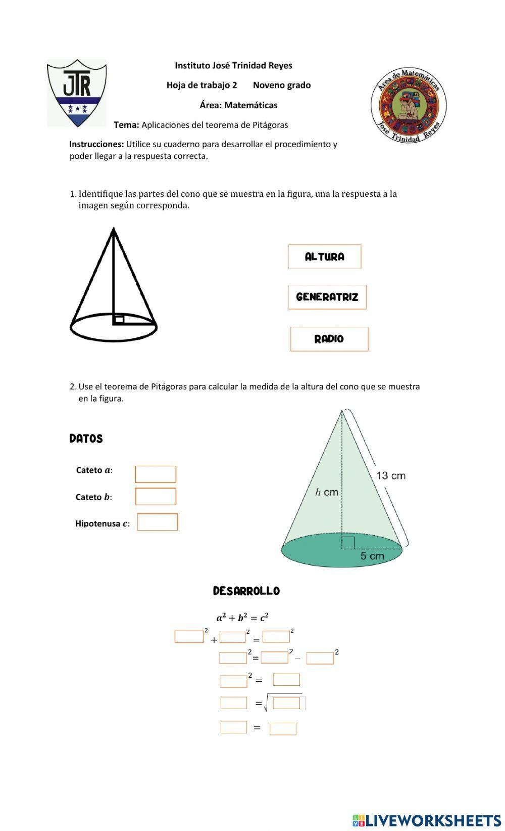 Aplicaciones del teorema de Pitágoras