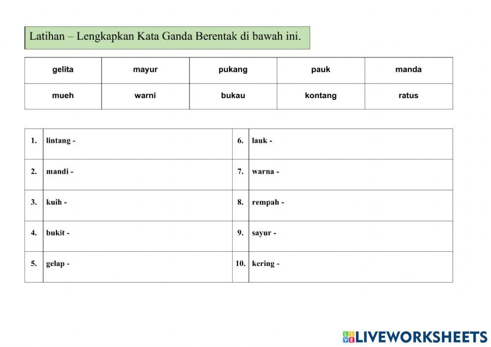 Tatabahasa - Kata Ganda
