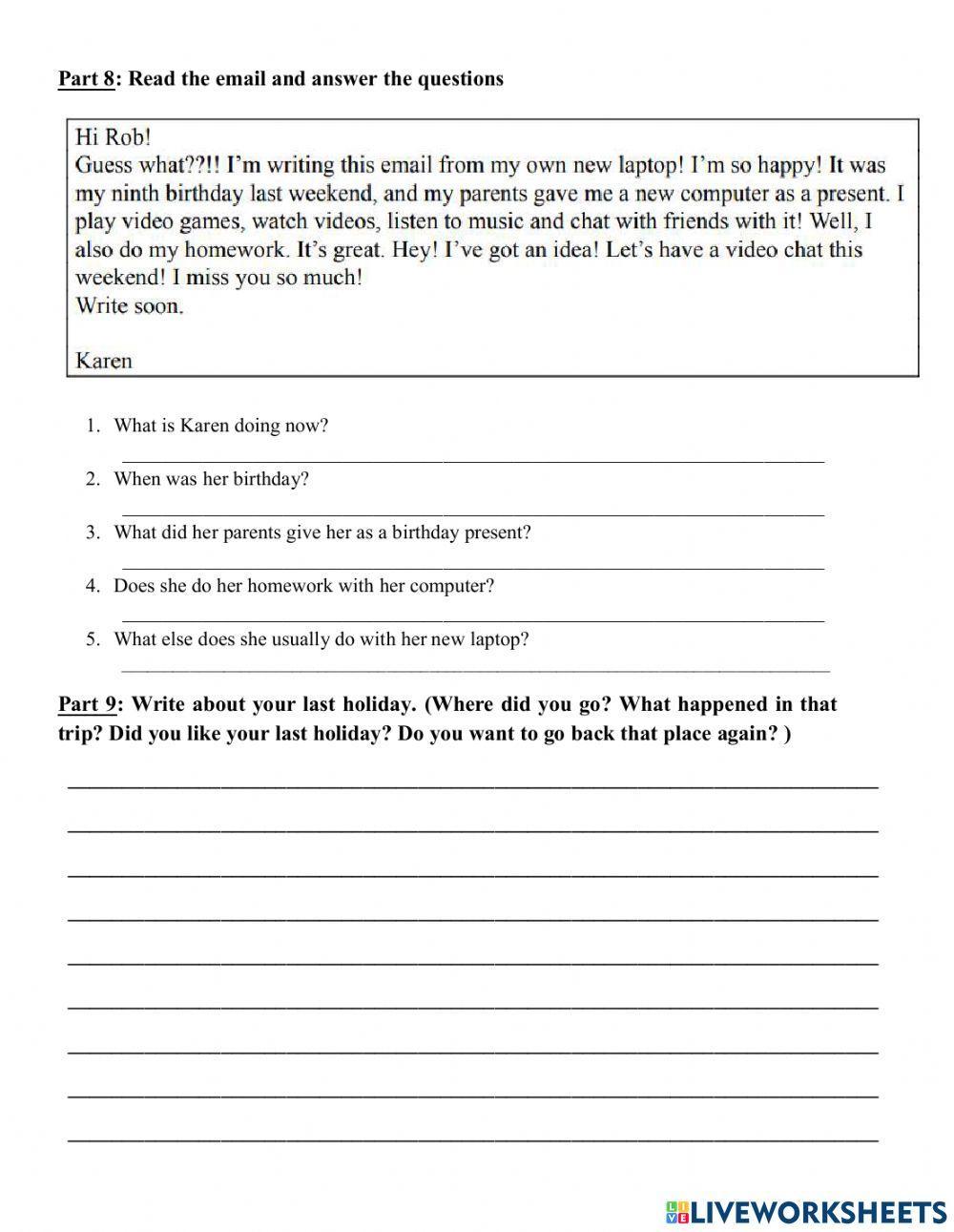 Grammar 2 final test