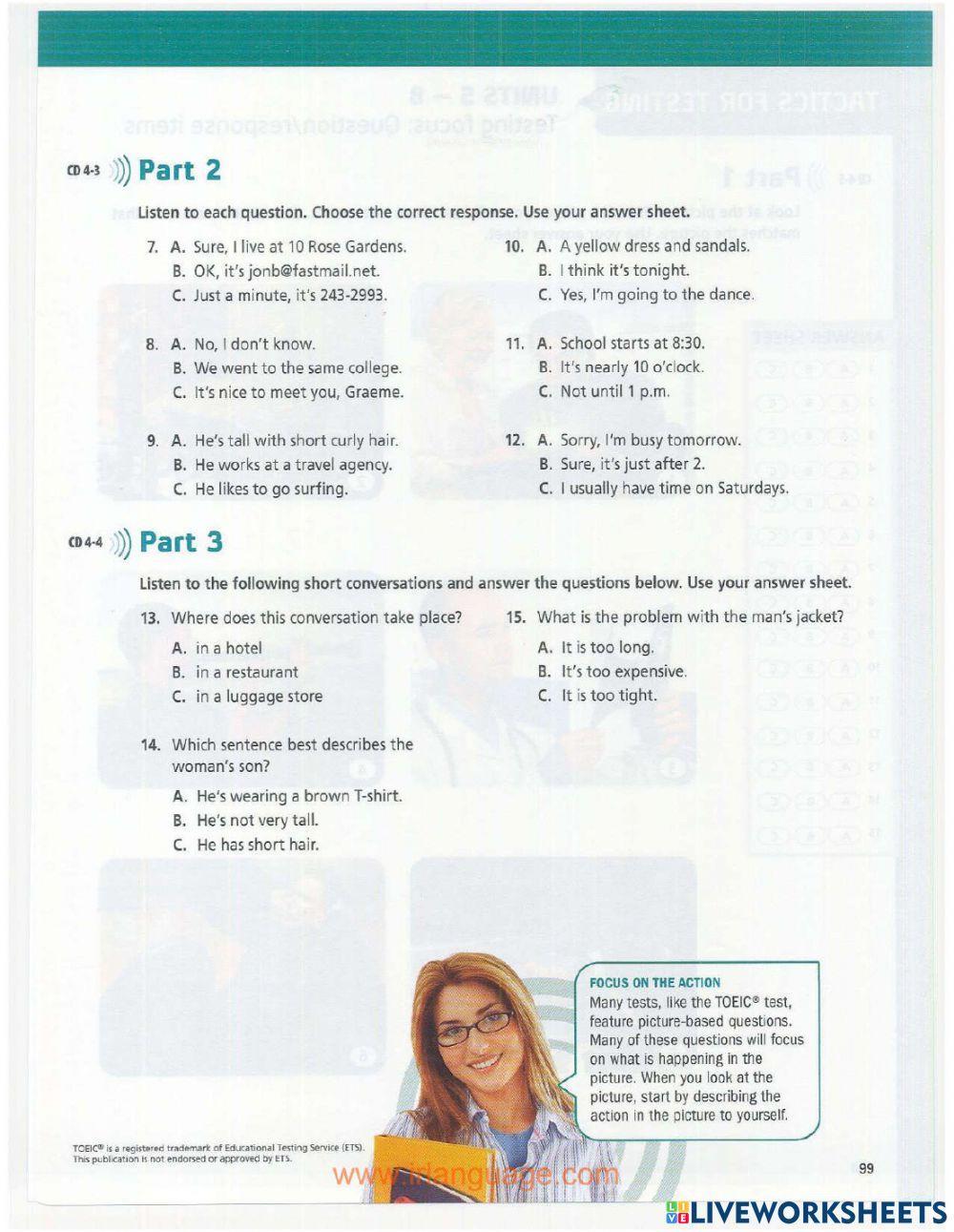 Tactics For Listening Basic Test 1 (U1-4)