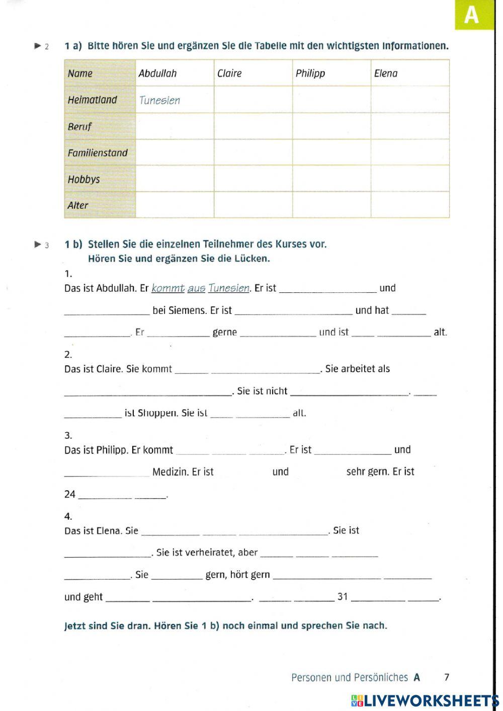 A2 Lek8  Hören und Sprechen A2